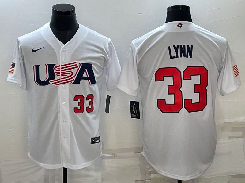 Men 2023 World Cub USA #33 Lynn White Nike MLB Jersey4->more jerseys->MLB Jersey